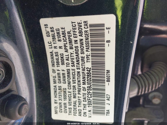 19XFC2F59JE028842 Honda Civic Lx