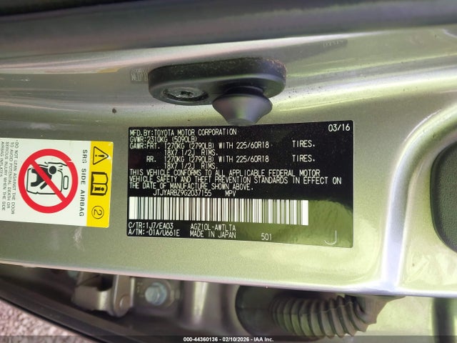 Aukcja sprzedaży 2016 Lexus Nx 200t F Sport, vin: JTJYARBZ9G2037155, numer aukcji: 44360136