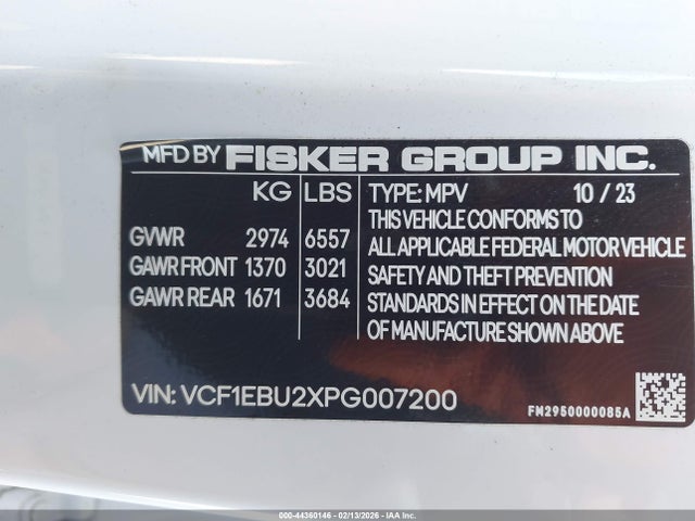 Fisker Ocean Extreme 2023 VCF1EBU2XPG007200 Image 9