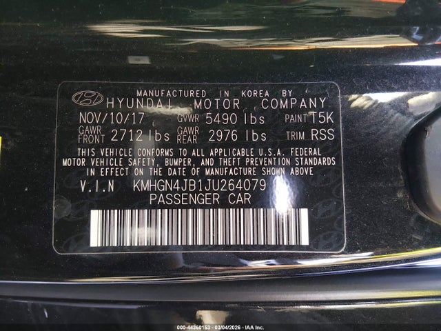 KMHGN4JB1JU264079 Genesis G80 3.3t Sport
