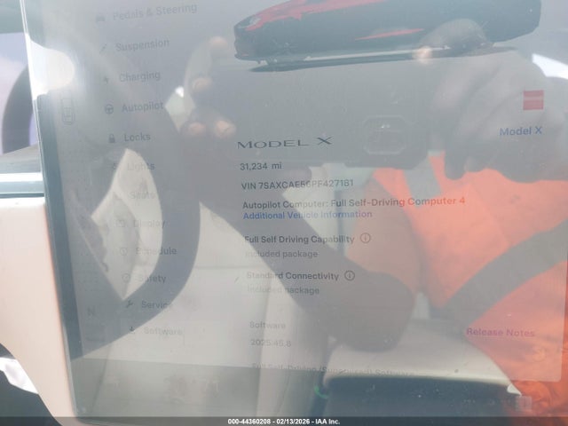 Продаж на аукціоні авто 2023 Tesla Model X Dual Motor All-wheel Drive/standard Range, vin: 7SAXCAE56PF427181, номер лоту: 44360208
