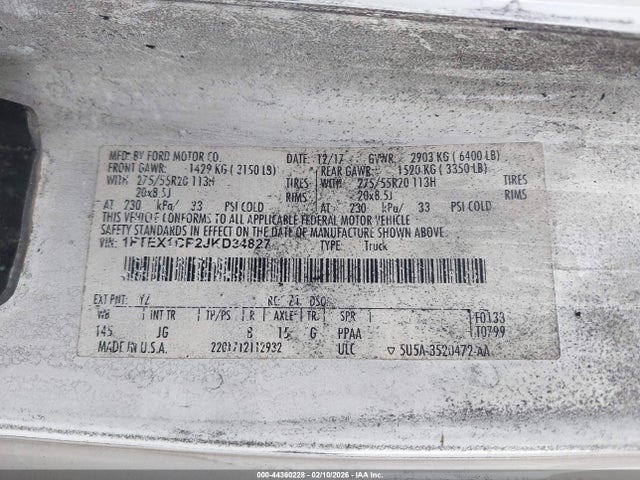Ford F-150 Xl 2018 1FTEX1CP2JKD34827 Image 9