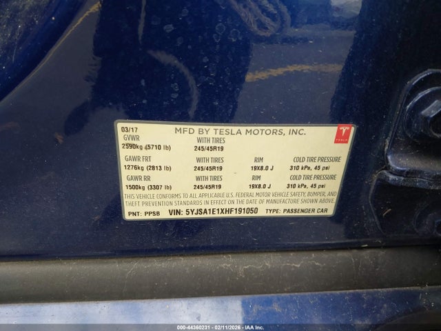 2017 TESLA MODEL S 5YJSA1E1XHF191050 Photo 8