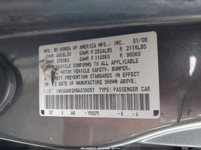 2008 ACURA TL 19UUA662X8A030057 Photo 8