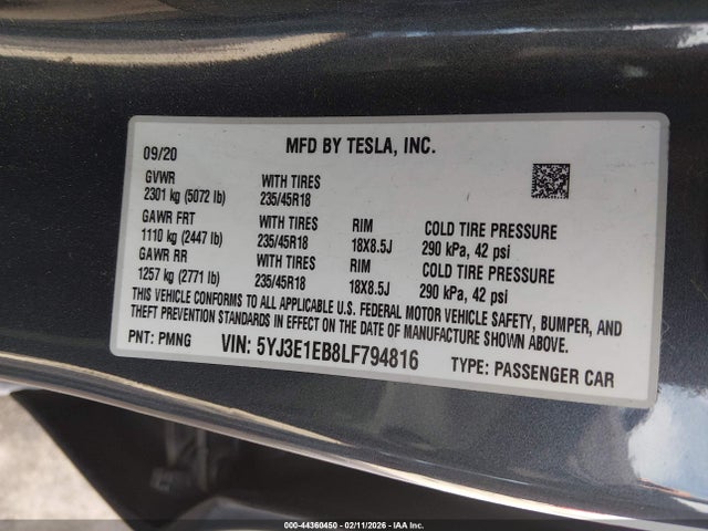 Продажа на аукционе авто 2020 Tesla Model 3 Long Range Dual Motor All-wheel Drive, vin: 5YJ3E1EB8LF794816, номер лота: 44360450