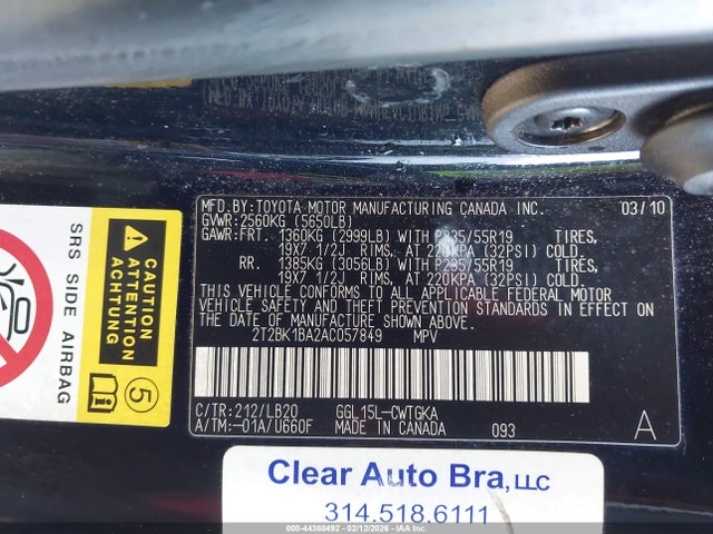 2010 Lexus Rx 350 მანქანა იყიდება აუქციონზე, vin: 2T2BK1BA2AC057849, აუქციონის ნომერი: 44360492