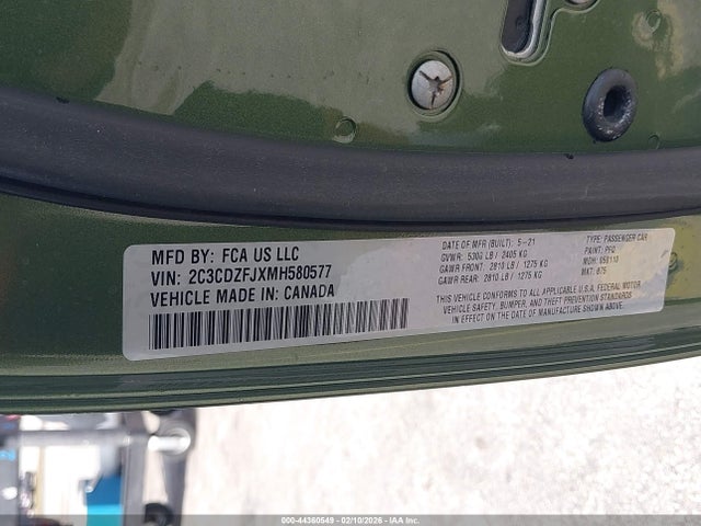 2021 DODGE CHALLENGER 2C3CDZFJXMH580577 Photo 8