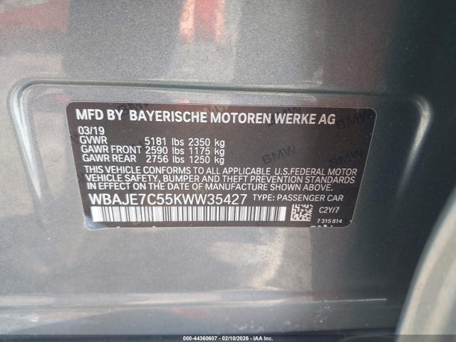 WBAJE7C55KWW35427 BMW 540i Xdrive
