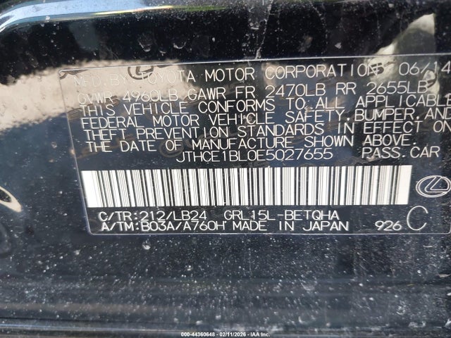 2014 LEXUS GS 350 JTHCE1BL0E5027655 Photo 8