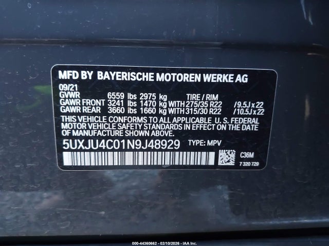 5UXJU4C01N9J48929 BMW X5 M50i