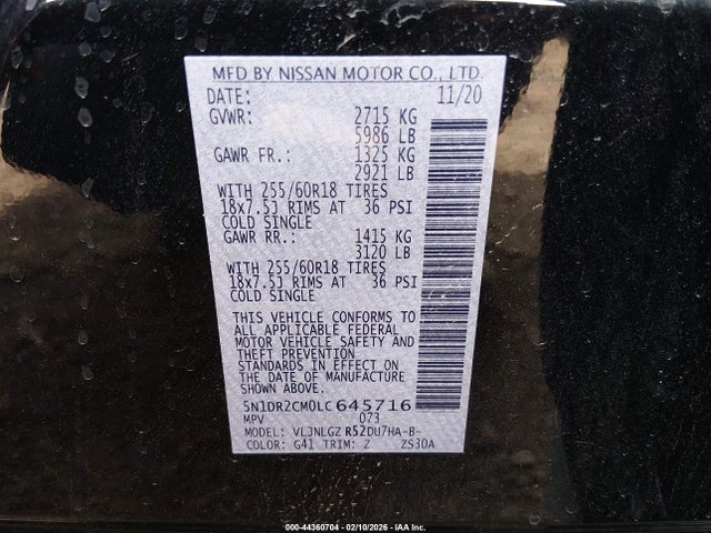 Nissan Pathfinder Sl 4wd 2020 5N1DR2CM0LC645716 Image 9