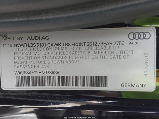 2017 AUDI A6 WAUF8AFC2HN073988 Photo 8