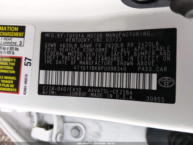 4T1G11BK8PU098340 Toyota Camry Se Awd