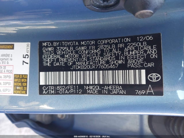 2007 TOYOTA PRIUS JTDKB20UX77605467 Photo 8