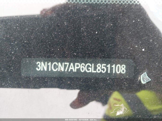 3N1CN7AP6GL851108 Nissan Versa 1.6 S/1.6 S+/1.6 Sl/1.6 Sv