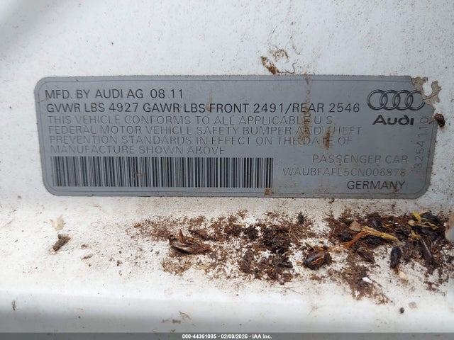 2012 AUDI A4 WAUBFAFL5CN006878 Photo 8