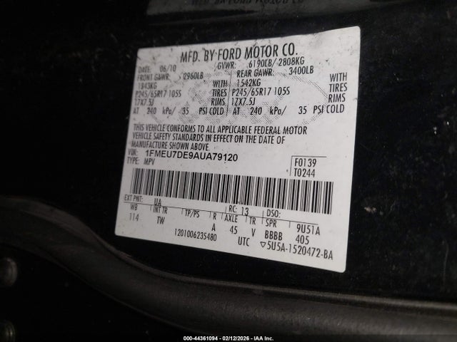 2010 FORD EXPLORER 1FMEU7DE9AUA79120 Photo 8