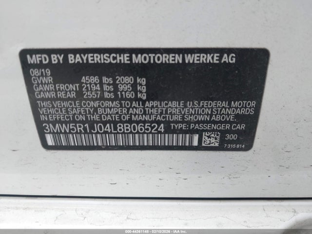 3MW5R1J04L8B06524 BMW 330I