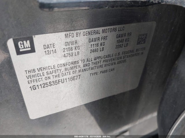 1G1125S35FU116677 Chevrolet Impala 2lt