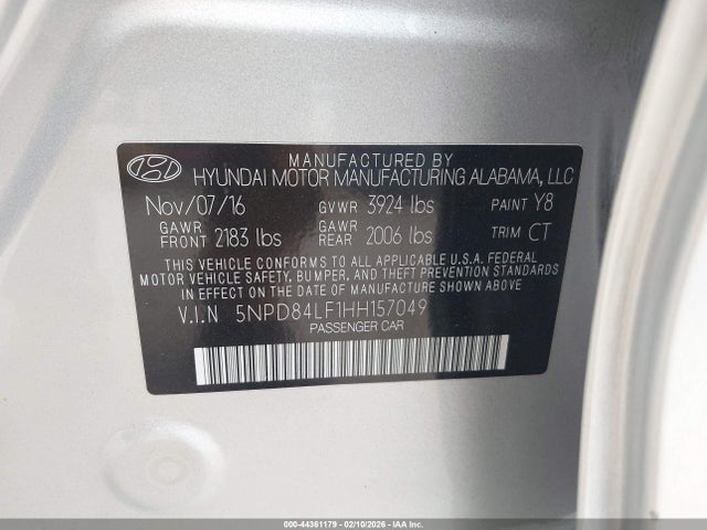 5NPD84LF1HH157049 Hyundai Elantra Value Edition
