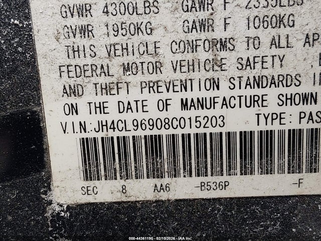 2008 ACURA TSX JH4CL96908C015203 Photo 8