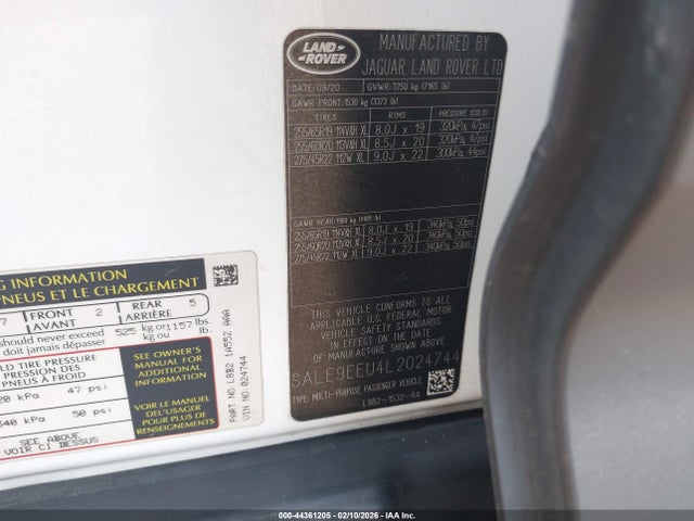 2020 LAND ROVER DEFENDER SALE9EEU4L2024744 Photo 8