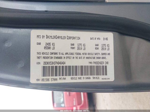 2007 DODGE CHARGER 2B3KK53H37H646464 Photo 8