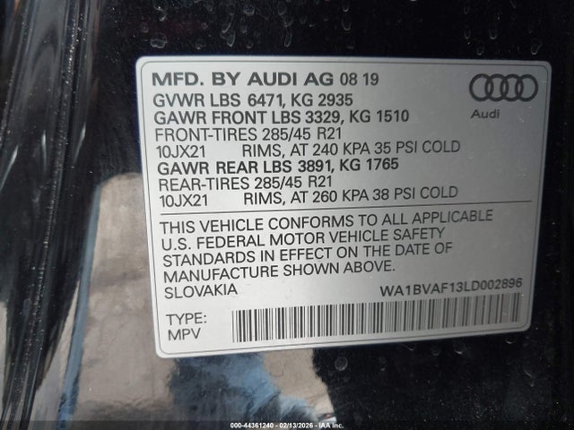 2020 AUDI Q8 WA1BVAF13LD002896 Photo 8