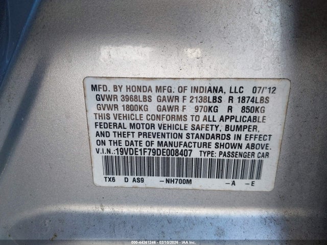 2013 ACURA ILX 19VDE1F79DE008407 Photo 8