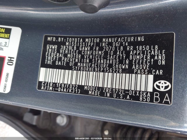 Toyota Corolla S/s Plus/s Premium 2014 5YFBURHE9EP156228 Image 9