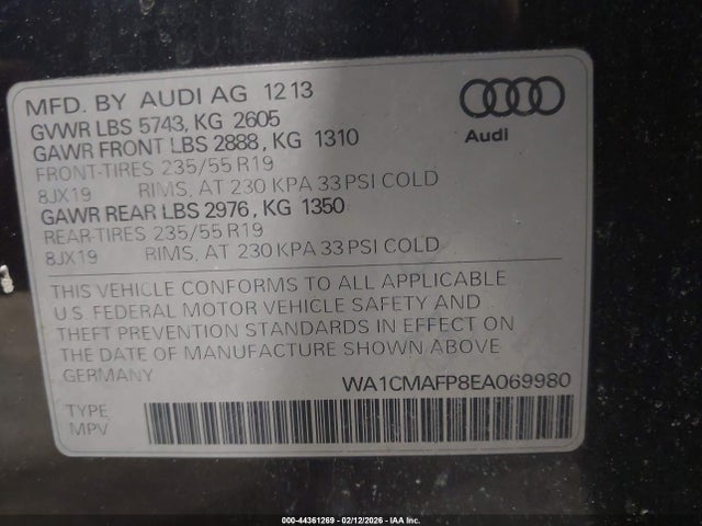 2014 AUDI Q5 WA1CMAFP8EA069980 Photo 8