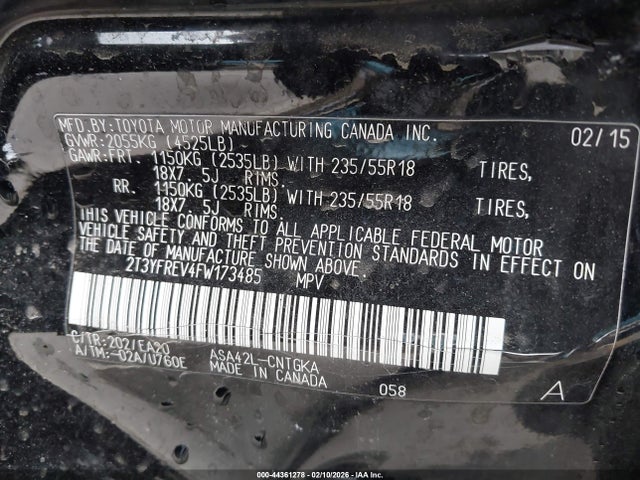 2T3YFREV4FW173485 Toyota Rav4 Limited