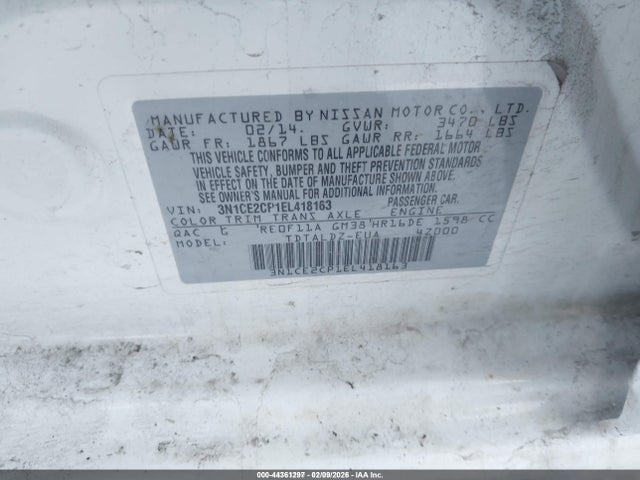 Nissan Versa Note S (sr)/s Plus/sv 2014 3N1CE2CP1EL418163 Image 9