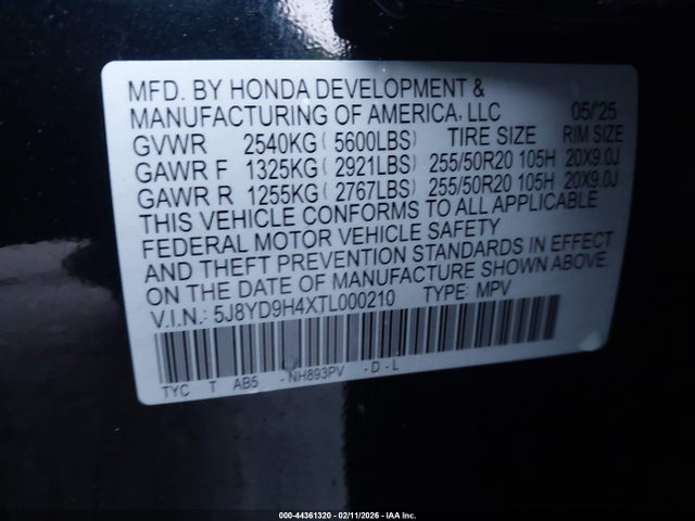 5J8YD9H4XTL000210 Acura Mdx Technology Package
