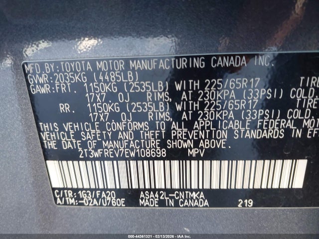 Toyota Rav4 Xle 2014 2T3WFREV7EW108698 Image 9