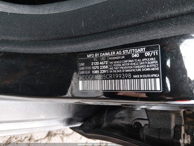 Aukcja sprzedaży 2012 Mercedes-benz C 300 Luxury 4matic/sport 4matic, vin: WDDGF8BB5CR199398, numer aukcji: 44361323