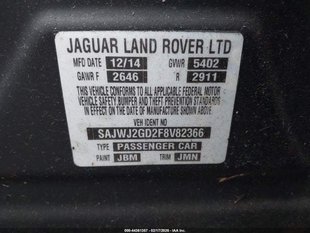2015 JAGUAR XJ SAJWJ2GD2F8V82366 Photo 8