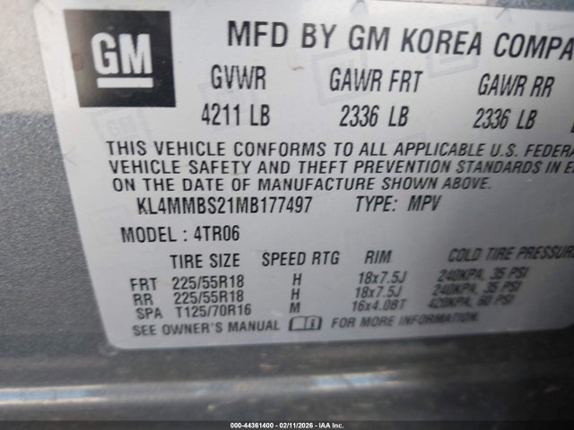 Aukcja sprzedaży 2021 Buick Encore Gx Fwd Preferred, vin: KL4MMBS21MB177497, numer aukcji: 44361400