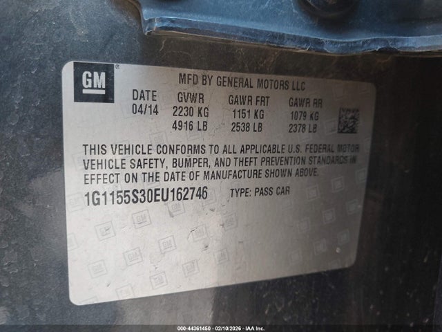 Продажа на аукционе авто 2014 Chevrolet Impala 2lz, vin: 1G1155S30EU162746, номер лота: 44361450