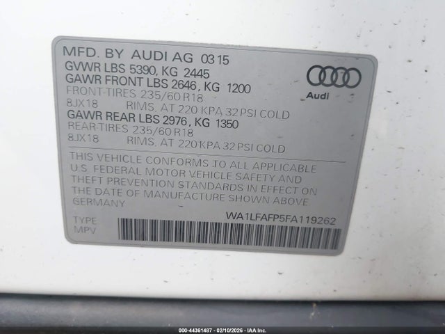 2015 AUDI Q5 WA1LFAFP5FA119262 Photo 8