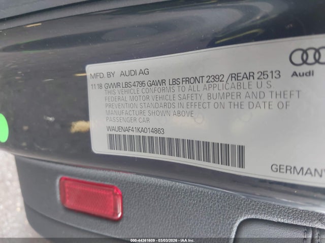 Продажа на аукционе авто 2019 Audi A4 45 Premium, vin: WAUENAF41KA014863, номер лота: 44361609