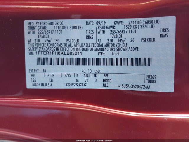 2019 FORD RANGER 1FTER1FH0KLB03211 Photo 8