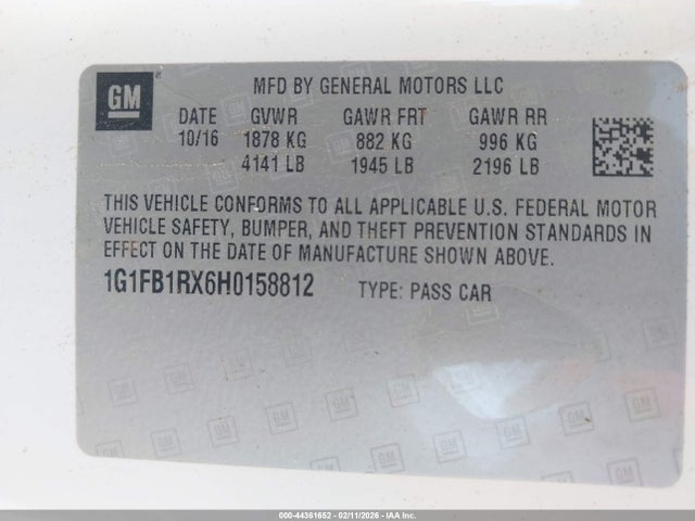 2017 CHEVROLET CAMARO 1G1FB1RX6H0158812 Photo 8