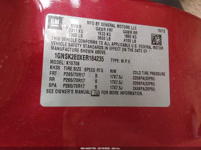 1GNSK2E0XER184235 Chevrolet Tahoe Commercial Fleet