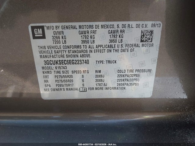 3GCUKSEC6EG223740 Chevrolet Silverado 1500 2lz