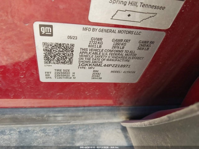 Продажа на аукционе авто 2023 Gmc Acadia Fwd Slt, vin: 1GKKNML44PZ218971, номер лота: 44361810