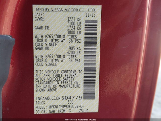 2014 NISSAN TITAN 1N6AA0CC1EN504779 Photo 8