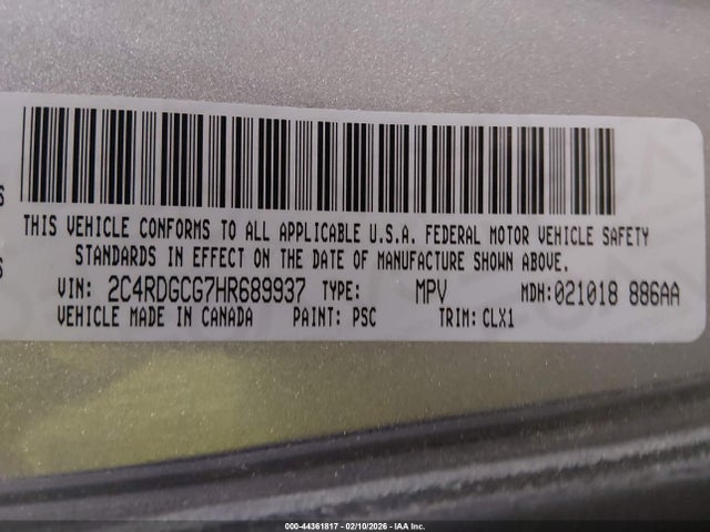 Dodge Grand Caravan Sxt 2017 2C4RDGCG7HR689937 Image 9