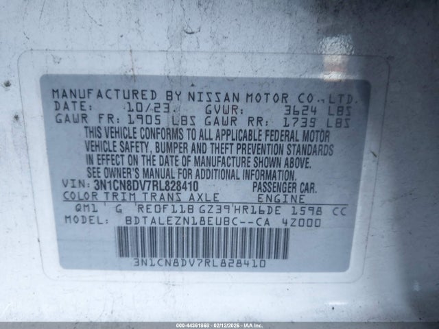 Nissan Versa 1.6 S 2024 3N1CN8DV7RL828410 Image 9