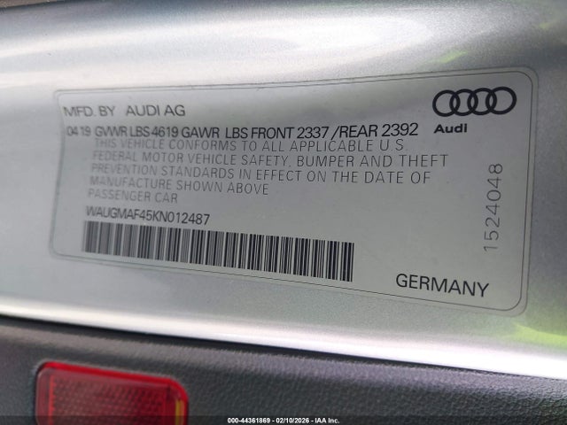 2019 AUDI A4 WAUGMAF45KN012487 Photo 8